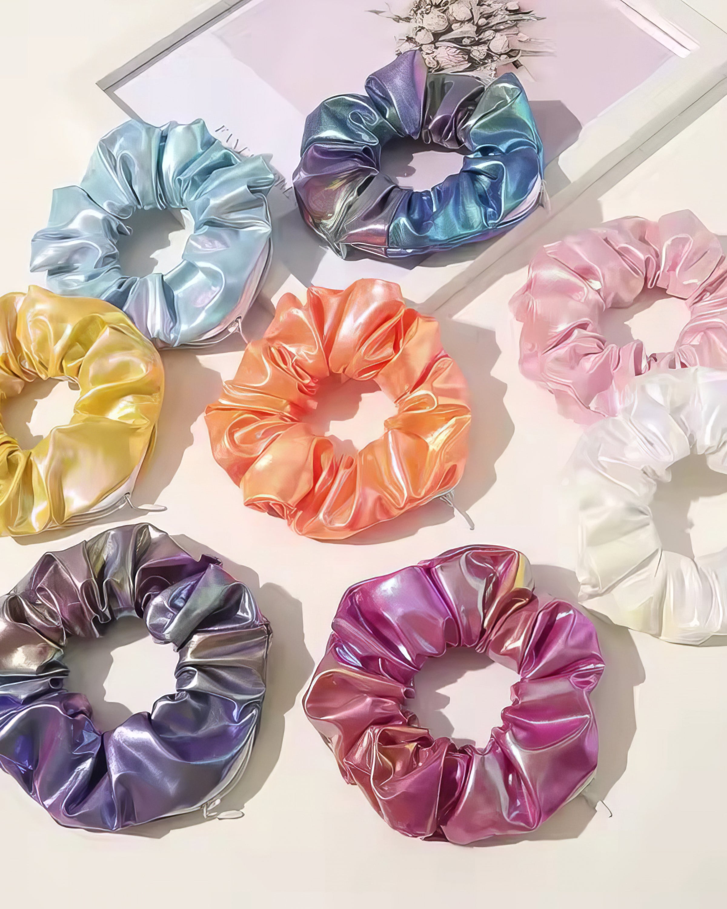 Secret Pocket Scrunchie – Holographic Zip Edition
